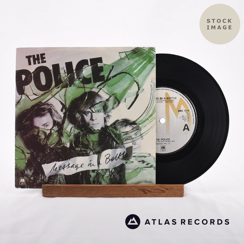 The Police Message In A Bottle Vinyl Record - Sleeve & Record Side-By-Side