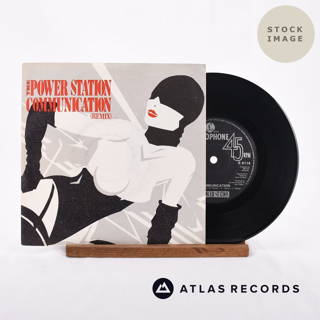 The Power Station Communication Vinyl Record - Sleeve & Record Side-By-Side