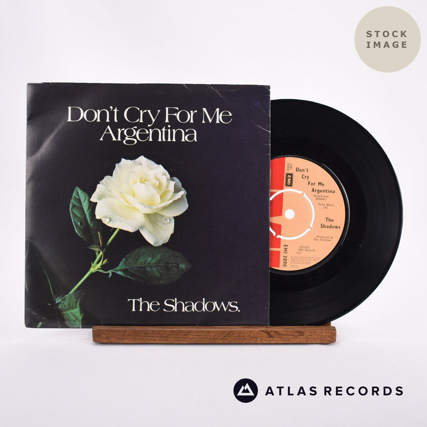 The Shadows Don't Cry For Me Argentina Vinyl Record - Sleeve & Record Side-By-Side