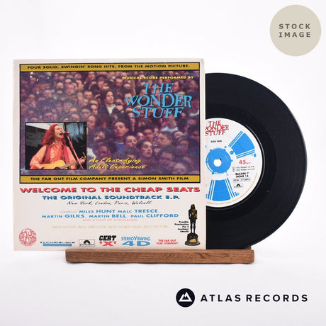 The Wonder Stuff Welcome To The Cheap Seats The Original Soundtrack E.P. 7" Vinyl Record - Sleeve & Record Side-By-Side