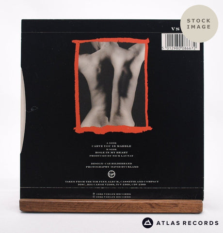 Tim Finn Carve You In Marble 7" Vinyl Record - Reverse Of Sleeve