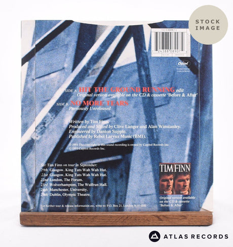 Tim Finn Hit The Ground Running 7" Vinyl Record - Reverse Of Sleeve
