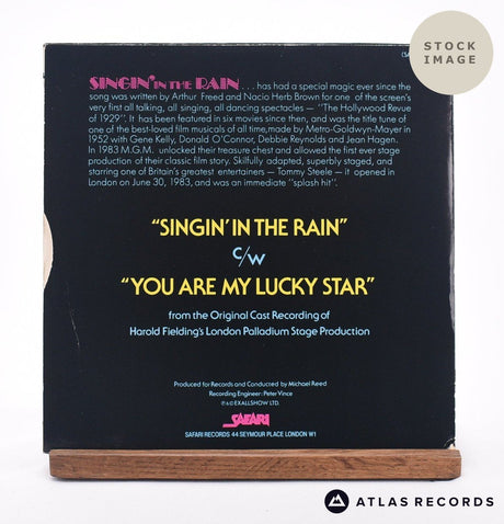 Tommy Steele Singin' In The Rain 7" Vinyl Record - Reverse Of Sleeve