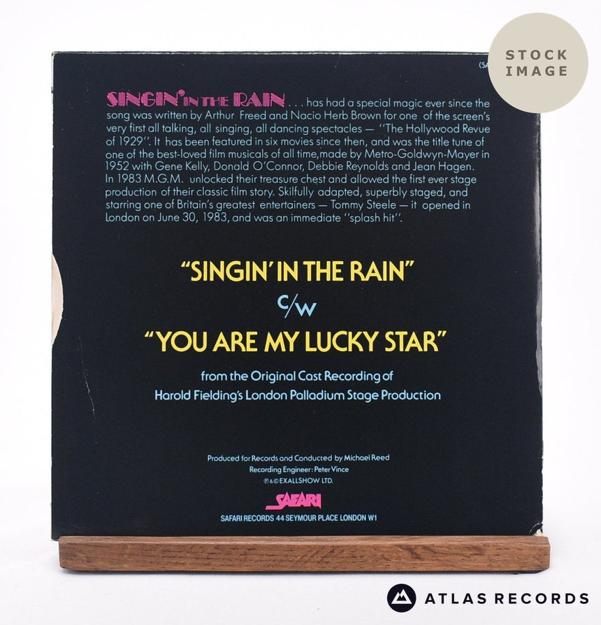 Tommy Steele Singin' In The Rain 7" Vinyl Record - Reverse Of Sleeve