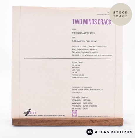 Two Minds Crack The Hunger And The Greed 7" Vinyl Record - Reverse Of Sleeve