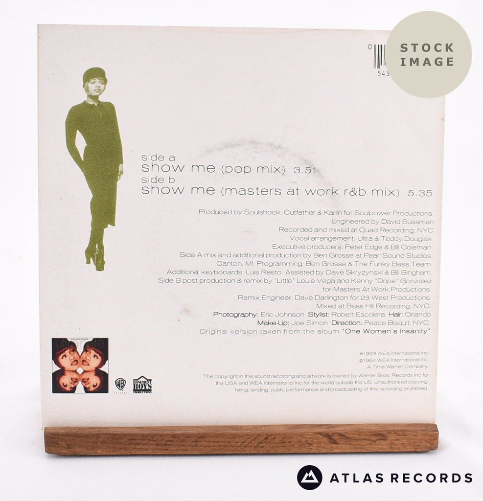 Ultra Naté Show Me 1979 Vinyl Record - Reverse Of Sleeve