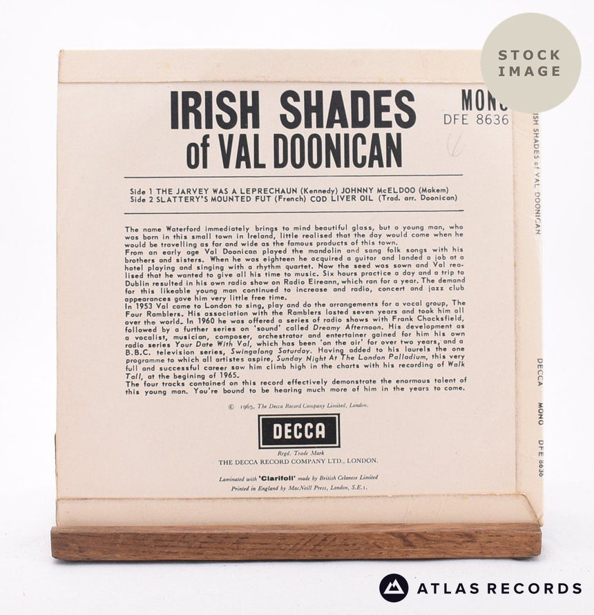 Val Doonican Irish Shades Of Val Doonican 7" Vinyl Record - Reverse Of Sleeve