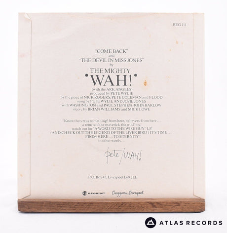 Wah! - Come Back - 7" Vinyl Record - EX/VG+