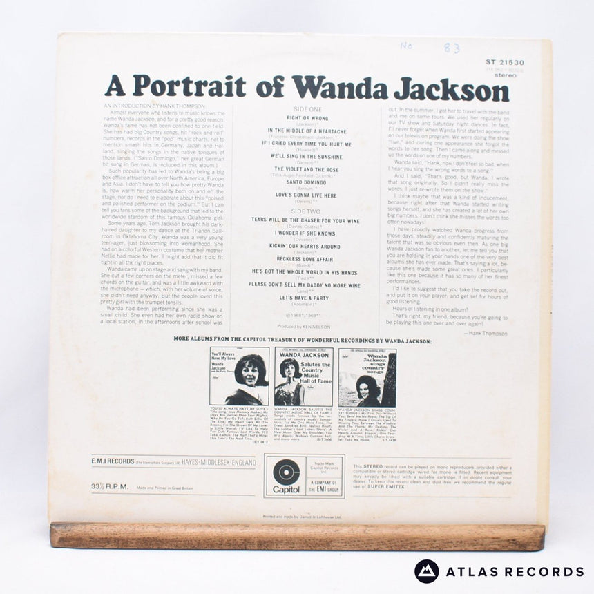 Wanda Jackson - A Portrait Of Wanda Jackson - LP Vinyl Record - VG+/EX