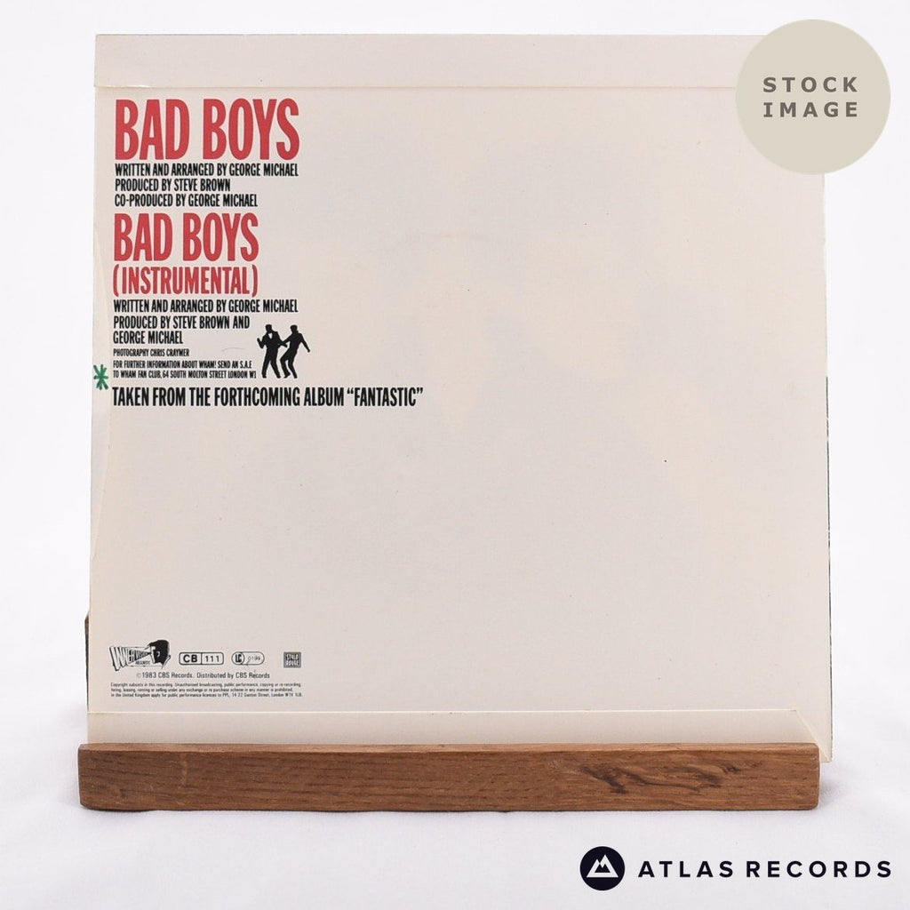 Wham! Bad Boys 1985 Vinyl Record - Reverse Of Sleeve