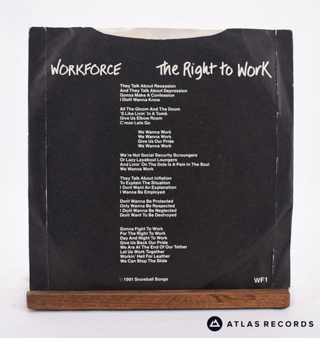 Workforce - The Right To Work - 7" Vinyl Record - VG+/VG+