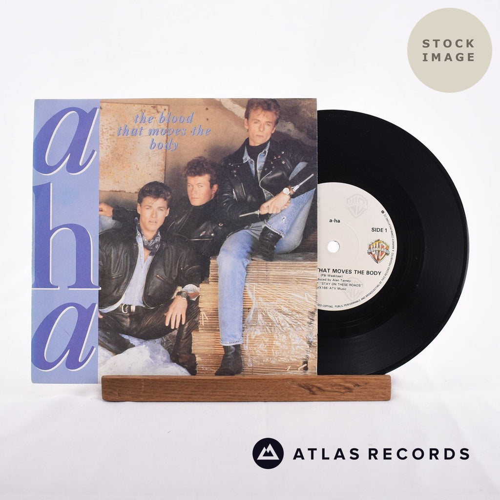 a-ha The Blood That Moves The Body Vinyl Record - Sleeve & Record Side-By-Side